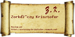 Zorkóczy Krisztofer névjegykártya